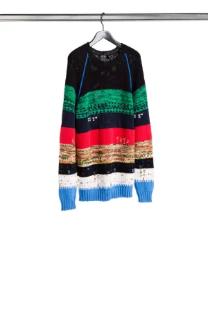 crew neck striped sweater