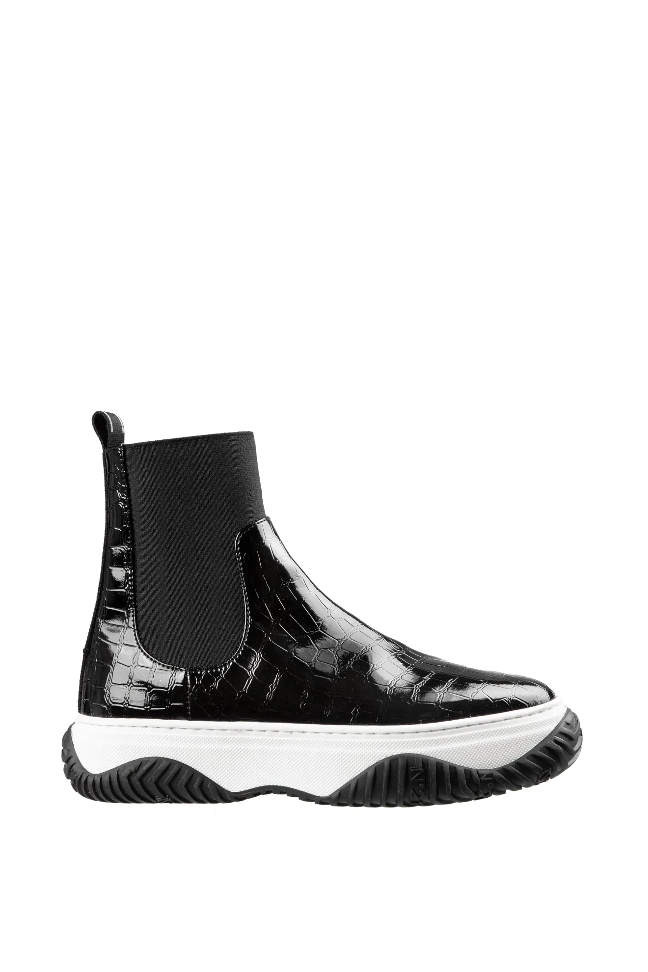 crocodile effect ankle boots