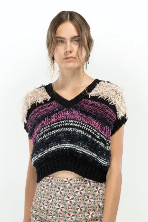 cropped chunky-knit sweater
