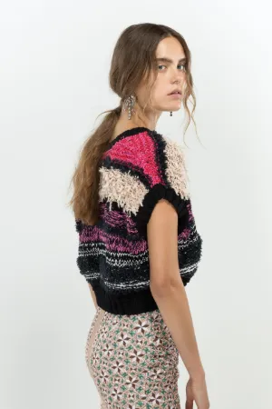 cropped chunky-knit sweater