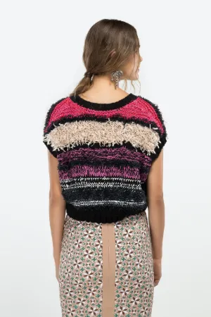 cropped chunky-knit sweater