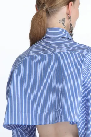 Cropped Pinstripe Shirt