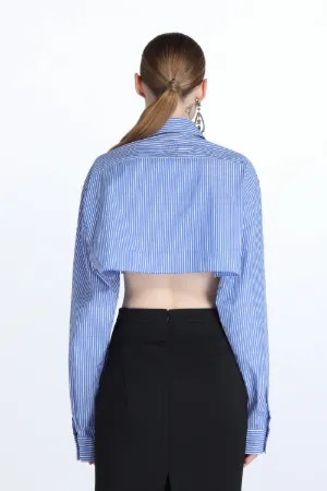 Cropped Pinstripe Shirt