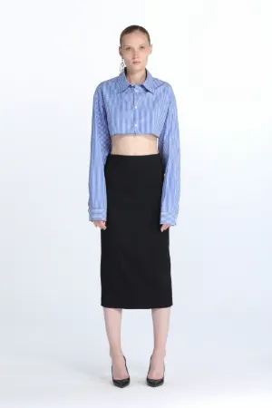 Cropped Pinstripe Shirt