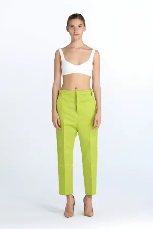 cropped straight-leg tailored trousers