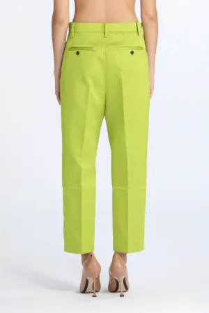 cropped straight-leg tailored trousers