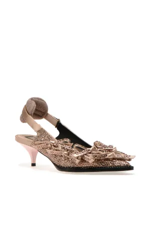 crystal and bow-embellished pumps