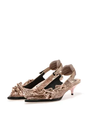 crystal and bow-embellished pumps