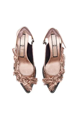 crystal and bow-embellished pumps