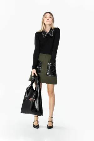 crystal and zip collar jumper