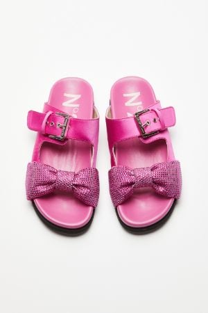 Crystal Bow-Embellished Sandals