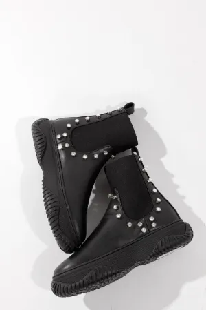 Crystal-Embellished Ankle Boots