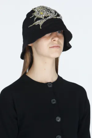 Crystal-Embellished Bucket Hat