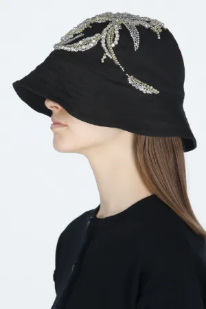 Crystal-Embellished Bucket Hat