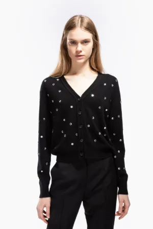 Crystal-Embellished Cardigan