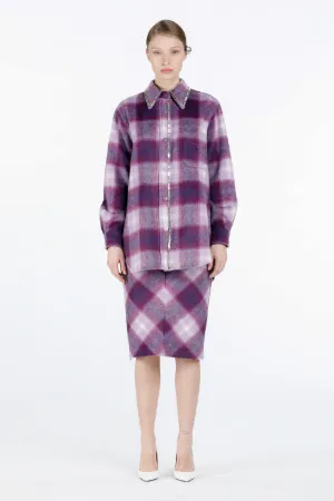 Crystal-Embellished Checked Shirt
