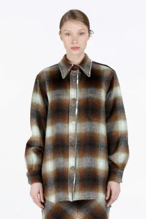 Crystal-Embellished Checked Shirt