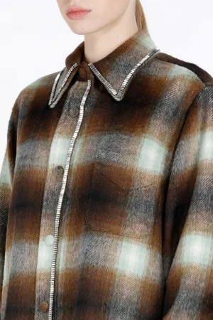 Crystal-Embellished Checked Shirt