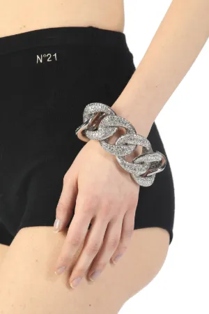 Crystal-Embellished Chunky Chain Bracelet