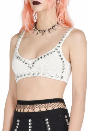 Crystal-Embellished Crop Top