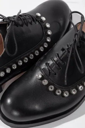 Crystal-Embellished Derby Shoes