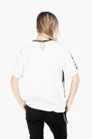 Crystal embellished photo print T-shirt