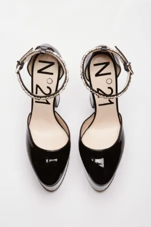 Crystal-Embellished Platform Pumps