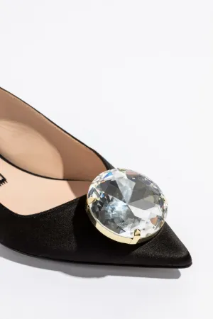 Crystal-Embellished Slingback Pumps