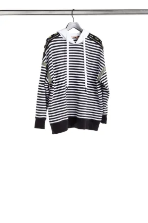 crystal-embellished striped hoodie