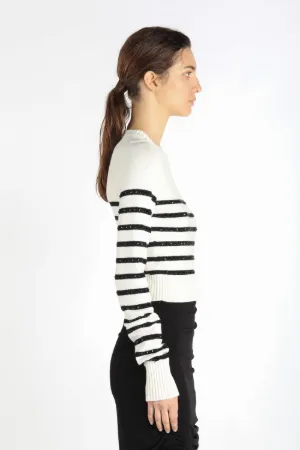 Crystal-Embellished Striped Sweater