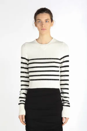 Crystal-Embellished Striped Sweater