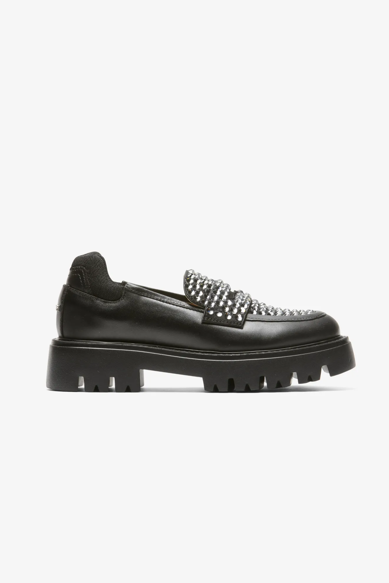 Crystal Leather Loafers in black N 21 Official Online Store