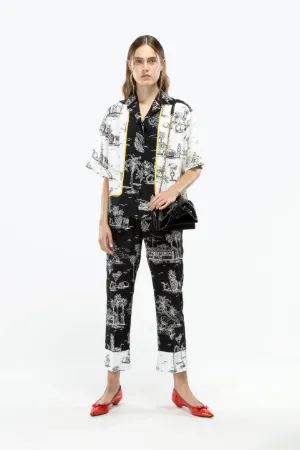 cuba-print bowling shirt