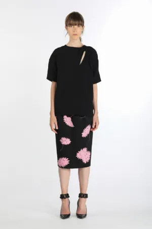cut-out bow-embellished blouse