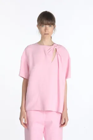 cut-out bow-embellished blouse