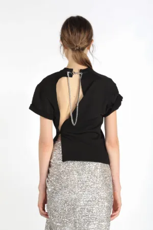 cut-out cotton T-shirt
