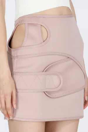 Cut-Out Panelled Mini Skirt