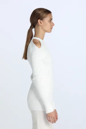 Cut-Out Ribbed-Knit Jumper