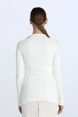 Cut-Out Ribbed-Knit Jumper