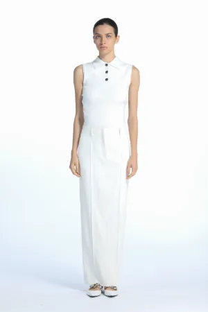 cut-out sleeveless polo shirt