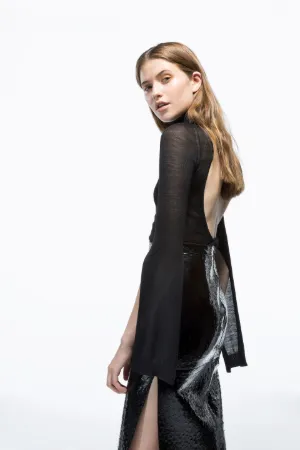 Cut-out turtleneck top