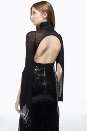 Cut-out turtleneck top