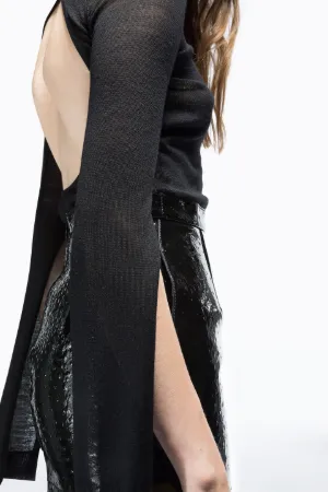 Cut-out turtleneck top