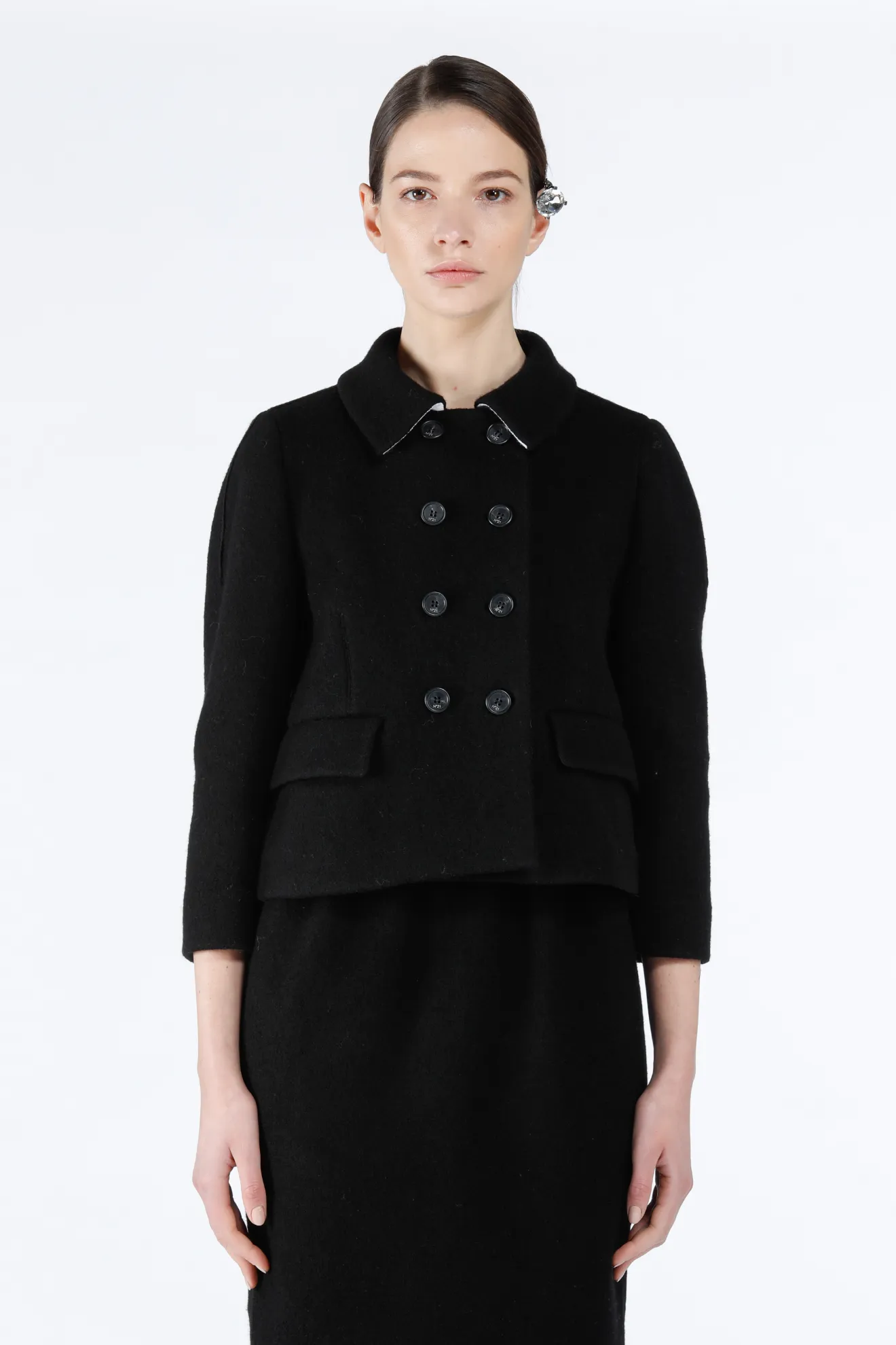 double breasted cropped jacket