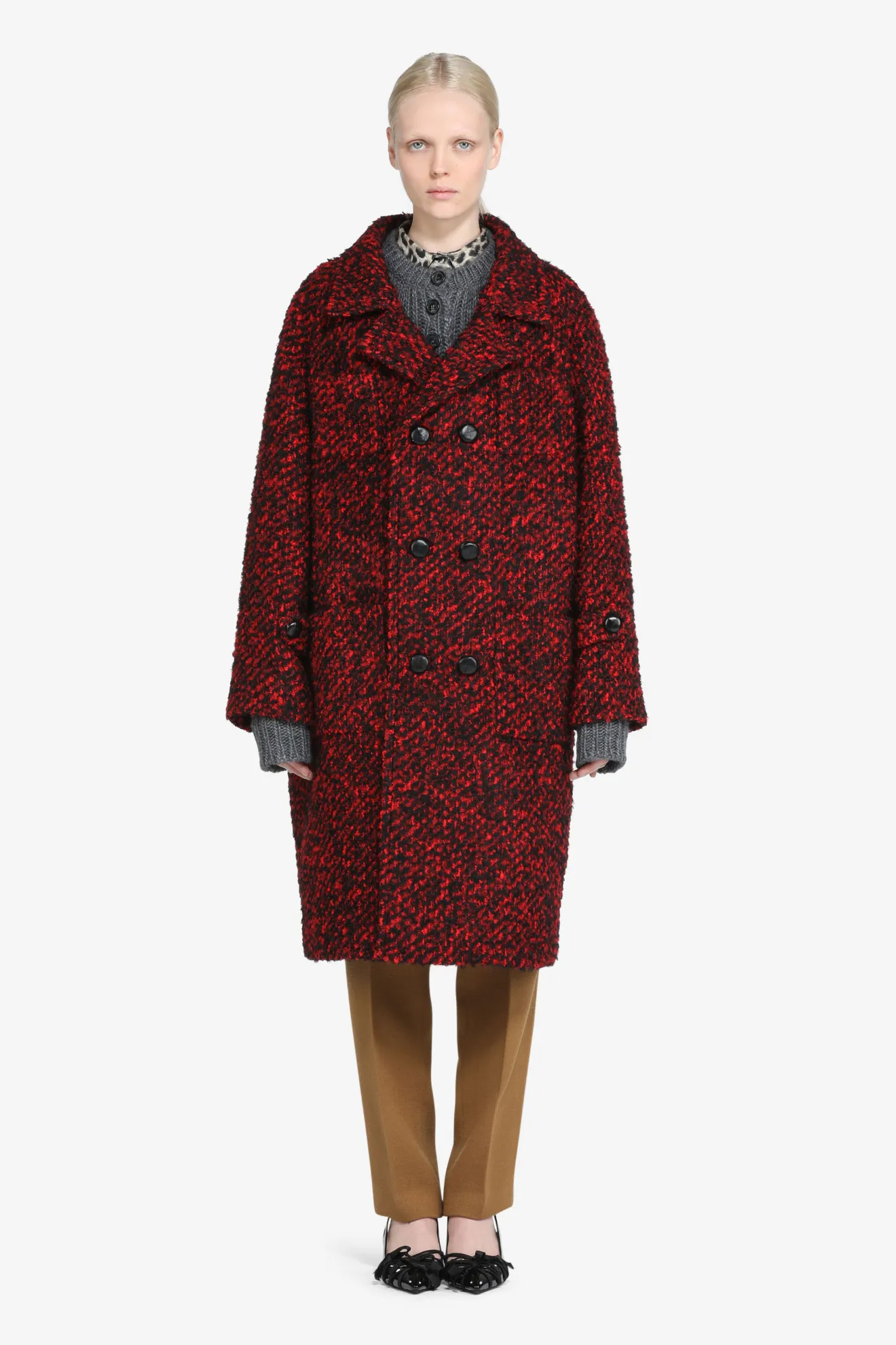 Double breasted tweed coat best sale