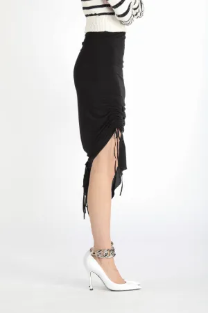 drawstring ruched miniskirt