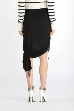 drawstring ruched miniskirt