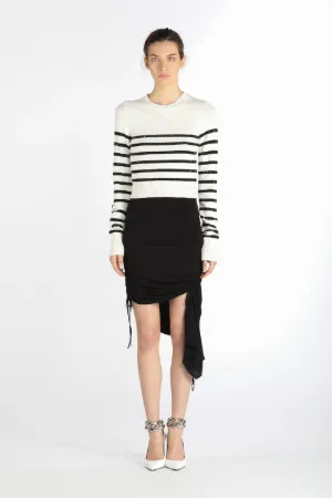 drawstring ruched miniskirt