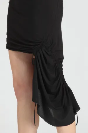 drawstring ruched miniskirt