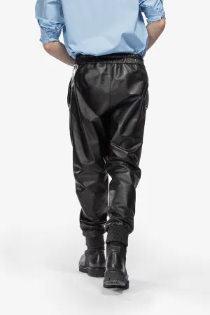 Eco-Leather Drawstring Pants